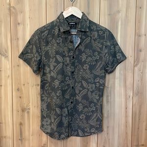 Express Men’s Olive Green Short Sleeve Shirt